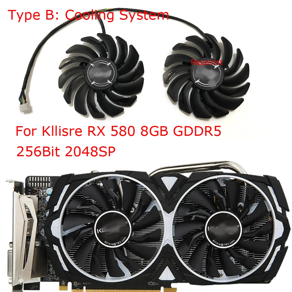Rx 580 8Gb 2048Sp Gpu - VGA GPU 쿨러, 비디오 카드 선풍기,