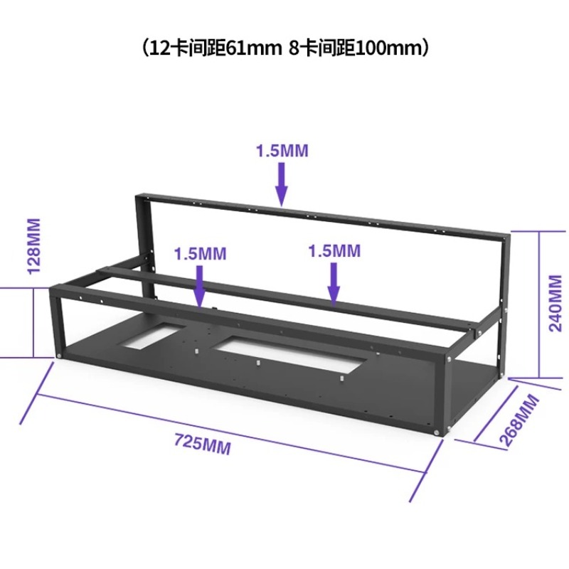 ATX B250 메인보드용 12개 GPU 채굴 장치 프 - 12 Gpu Open Air Frame Case 리뷰 및 가격